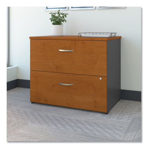 Image of Bush® Series C Lateral File, 2 Legal/letter/a4/a5-Size File Drawers, Natural Cherry/graphite Gray, 35.75" X 23.38" X 29.88"