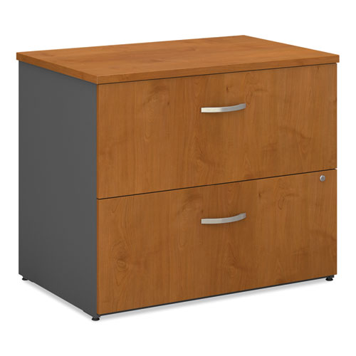 Image of Bush® Series C Lateral File, 2 Legal/letter/a4/a5-Size File Drawers, Natural Cherry/graphite Gray, 35.75" X 23.38" X 29.88"