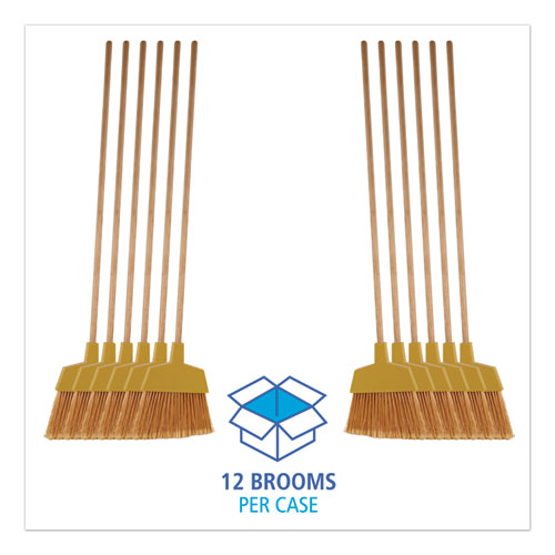 Image of Boardwalk® Angler Broom, 53" Handle, Yellow, 12/carton