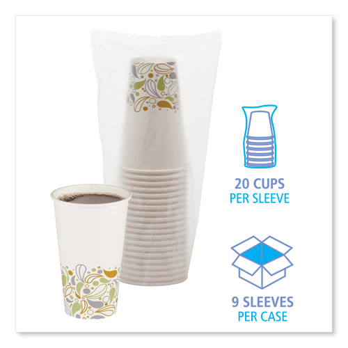 Image of Boardwalk® Deerfield Printed Paper Hot Cups, 16 oz, 50/Sleeve, 20 Sleeves/Carton