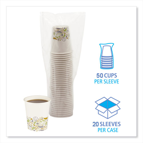 Image of Boardwalk® Deerfield Printed Paper Hot Cups, 8 oz, 50/Sleeve, 20 Sleeves/Carton