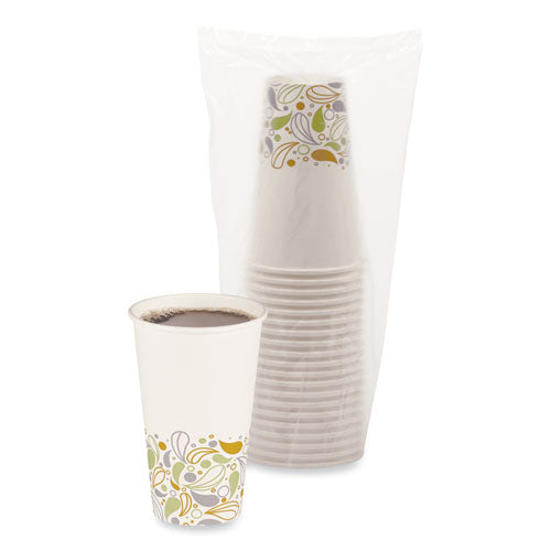 Image of Boardwalk® Deerfield Printed Paper Hot Cups, 16 oz, 50/Sleeve, 20 Sleeves/Carton