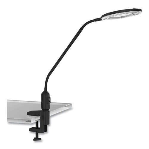 Image of Alera® Clamp-On, 3 Diopter LED Desktop Magnifier, 6.88w x 16.63d x 16.75h, Black