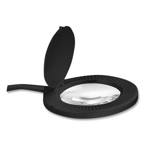 Image of Alera® Clamp-On, 3 Diopter LED Desktop Magnifier, 6.88w x 16.63d x 16.75h, Black