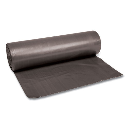 Image of Boardwalk® Low-Density Waste Can Liners, 56 gal, 1.1 mil, 43" x 47", Gray, Perforated Roll, 20 Bags/Roll, 5 Rolls/Carton