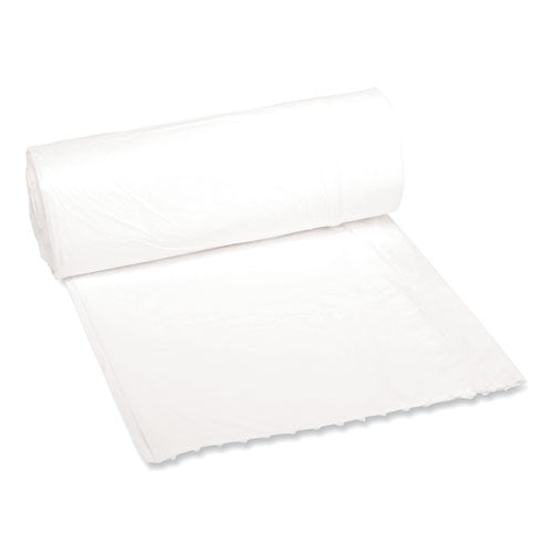 Image of Boardwalk® Low-Density Waste Can Liners, 16 gal, 0.4 mil, 24" x 32", White, Perforated Roll, 25 Bags/Roll, 20 Rolls/Carton