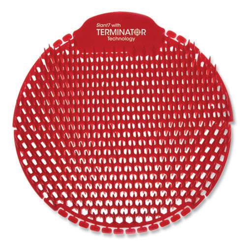 Image of Fresh Products Slant7 With Terminator Urinal Screen, Evergreen Scent, Red, 5/box