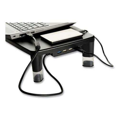 Image of 3M Monitor Stand Ms100b, 21.6 X 9.4 X 2.7 To 3.9, Black/clear, Supports 33 Lb