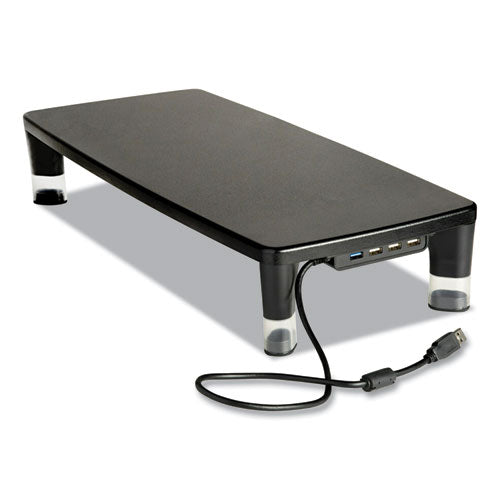 Image of 3M Monitor Stand Ms100b, 21.6 X 9.4 X 2.7 To 3.9, Black/clear, Supports 33 Lb