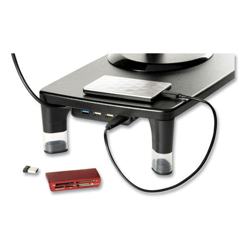 Image of 3M Monitor Stand Ms100b, 21.6 X 9.4 X 2.7 To 3.9, Black/clear, Supports 33 Lb