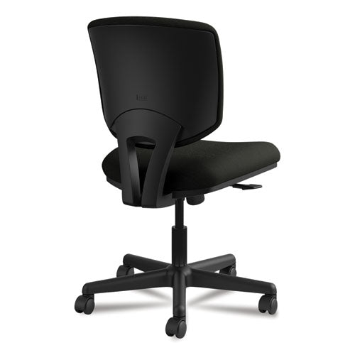 Image of HON® Volt Series Leather Task Chair With Synchro-Tilt, Supports Up To 250 Lb, 18" To 22.25" Seat Height, Black