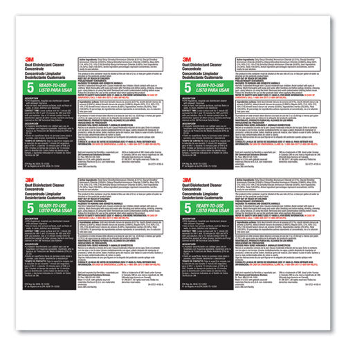 Image of 3M Quat Disinfectant Cleaner Concentrate, Pleasant Scent, 0.5 Gal Bottle, 4/carton
