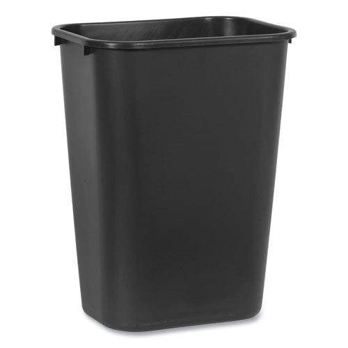 Image of Rubbermaid® Commercial Deskside Plastic Wastebasket, 10.25 gal, Plastic, Black