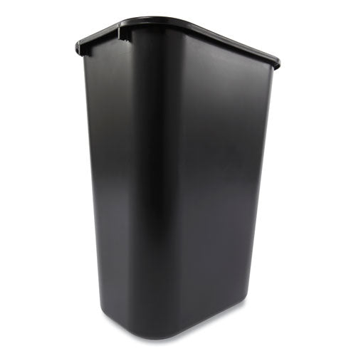 Image of Rubbermaid® Commercial Deskside Plastic Wastebasket, 10.25 gal, Plastic, Black