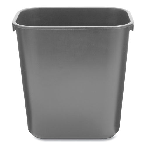 Image of Rubbermaid® Commercial Deskside Plastic Wastebasket, 3.5 gal, Plastic, Black