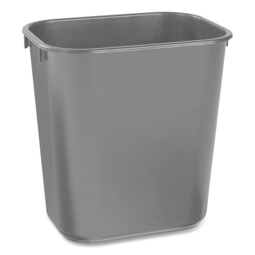 Image of Rubbermaid® Commercial Deskside Plastic Wastebasket, 3.5 gal, Plastic, Black