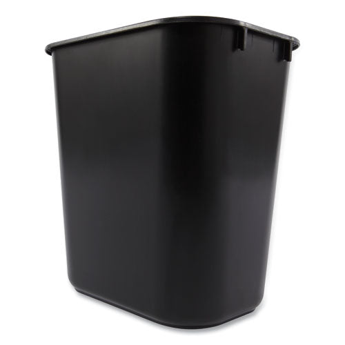 Image of Rubbermaid® Commercial Deskside Plastic Wastebasket, 3.5 gal, Plastic, Black