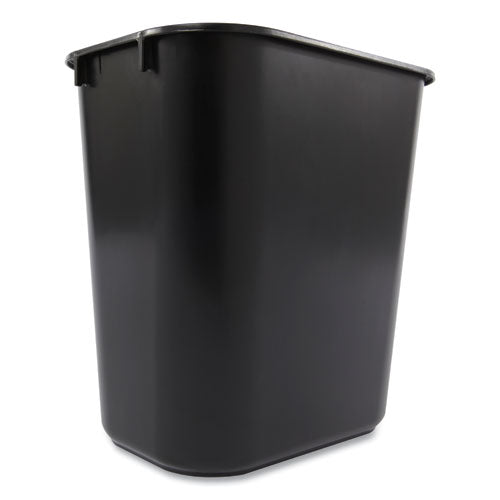 Image of Rubbermaid® Commercial Deskside Plastic Wastebasket, 3.5 gal, Plastic, Black