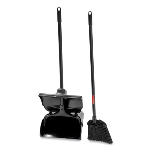 Image of Rubbermaid® Commercial Lobby Pro Upright Dustpan, With Cover, 12.5w X 37h, Plastic Pan/metal Handle, Black