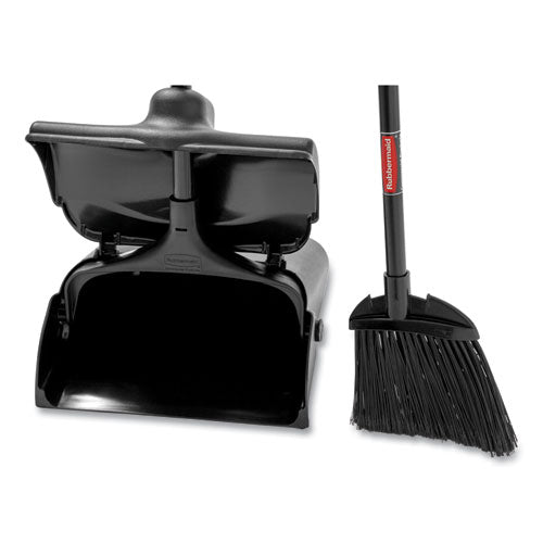 Image of Rubbermaid® Commercial Lobby Pro Upright Dustpan, With Cover, 12.5w X 37h, Plastic Pan/metal Handle, Black