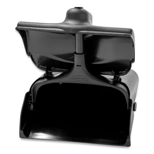 Image of Rubbermaid® Commercial Lobby Pro Upright Dustpan, With Cover, 12.5w X 37h, Plastic Pan/metal Handle, Black