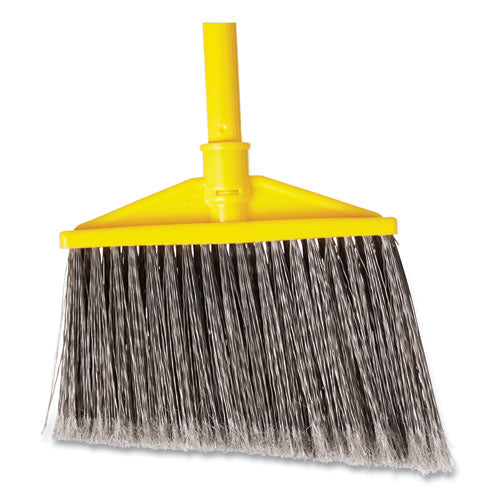 Image of Rubbermaid® Commercial 7920014588208, Angled Large Broom, 46.78" Handle, Gray/yellow