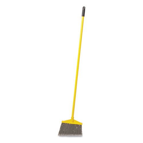 Image of Rubbermaid® Commercial 7920014588208, Angled Large Broom, 46.78" Handle, Gray/yellow