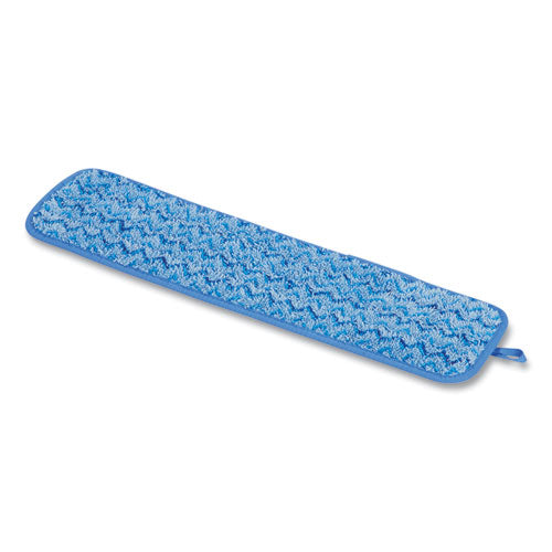 Image of Rubbermaid® Commercial Microfiber Wet Room Pad, Split Nylon/polyester Blend, 18", Blue, 12/carton