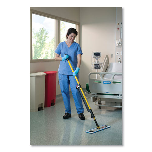 Image of Rubbermaid® Commercial Microfiber Wet Room Pad, Split Nylon/polyester Blend, 18", Blue, 12/carton