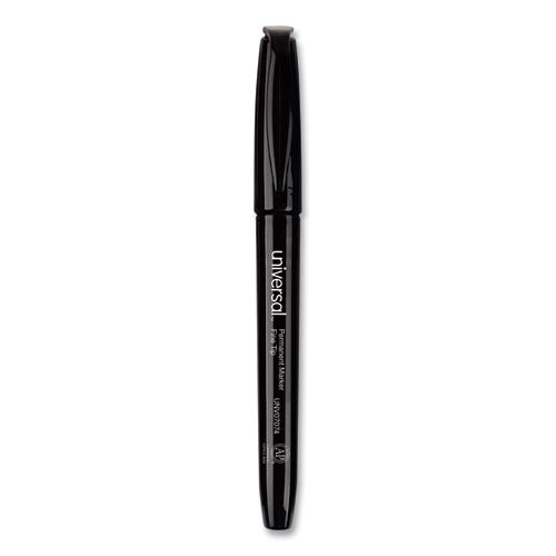 Image of Universal Pen-Style Permanent Marker Value Pack, Fine Bullet Tip, Black, 60/pack