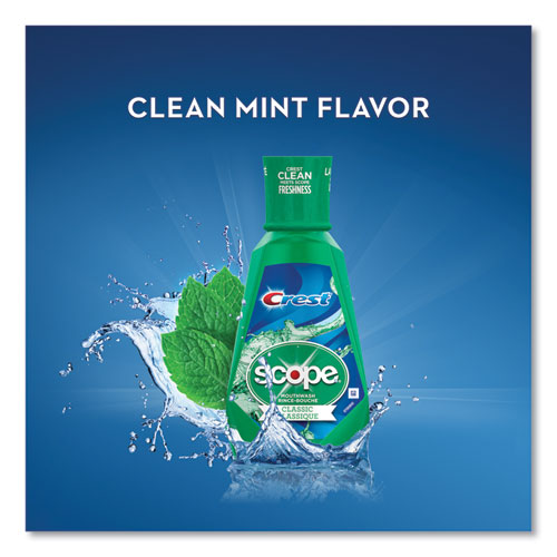 Image of Crest® + Scope Mouth Rinse, Classic Mint, 1 L Bottle, 6/carton