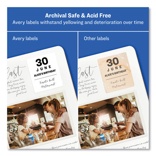 Image of Avery® Oval Print-To-The-Edge Labels, 1.5 X 2.5, White, 18/sheet, 15 Sheets/pack