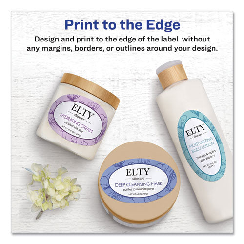 Image of Avery® Oval Labels with Sure Feed and Easy Peel, 1.5 x 2.5, Glossy White, 180/Pack