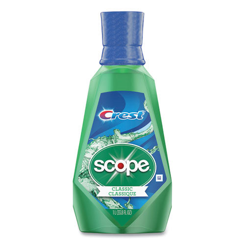 Image of Crest® + Scope Mouth Rinse, Classic Mint, 1 L Bottle, 6/carton