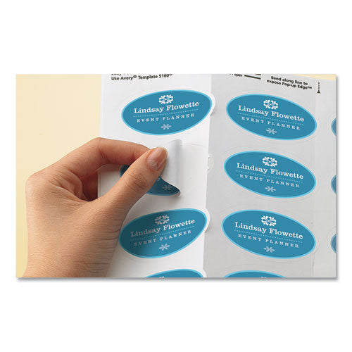 Image of Avery® Oval Print-To-The-Edge Labels, 1.5 X 2.5, White, 18/sheet, 15 Sheets/pack