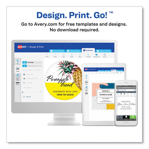 Image of Avery® Water-Resistant Wraparound Labels w/ Sure Feed, 9.75 x 1.25, White, 40/Pack