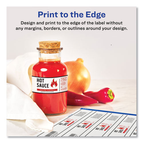 Image of Avery® Water-Resistant Wraparound Labels w/ Sure Feed, 9.75 x 1.25, White, 40/Pack