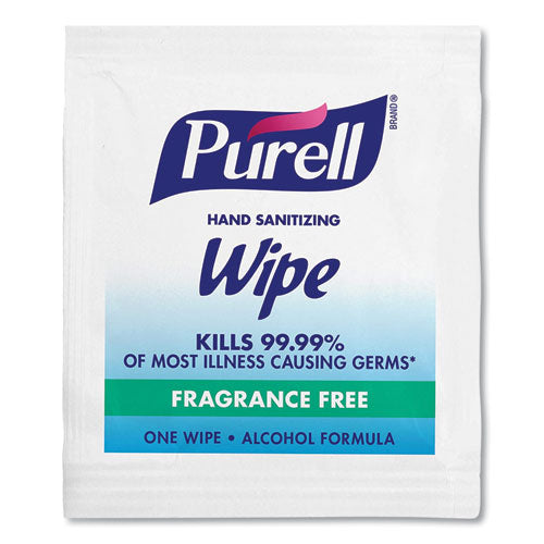 Image of PURELL® Premoistened Sanitizing Hand Wipes, Individually Wrapped, 5 x 7, Unscented, White, 1,000/Carton