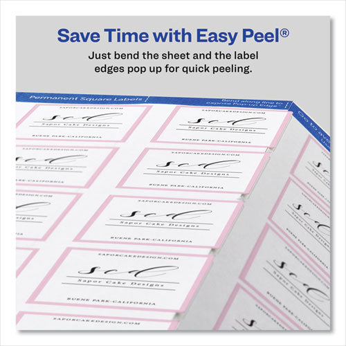 Image of Avery® Square Labels with Sure Feed and TrueBlock, 1.5 x 1.5, White, 600/Pack