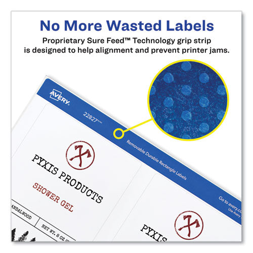 Image of Avery® Removable Print-to-the-Edge White Labels w/ Sure Feed, 3.5 x 4.75, 32/Pack