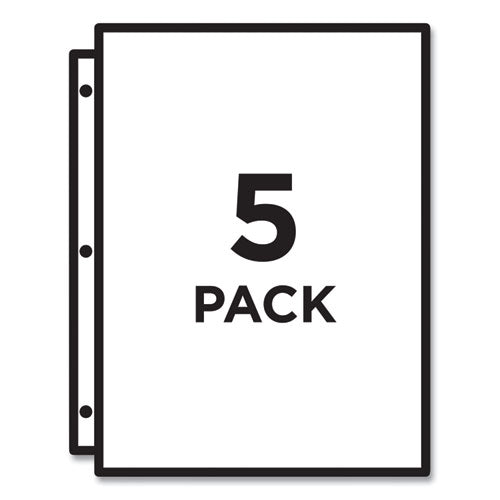 Image of Avery® Binder Pockets, 3-Hole Punched, 9.25 x 11, Clear, 5/Pack