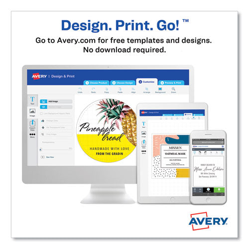 Image of Avery® Square Labels with Sure Feed and TrueBlock, 1.5 x 1.5, White, 600/Pack