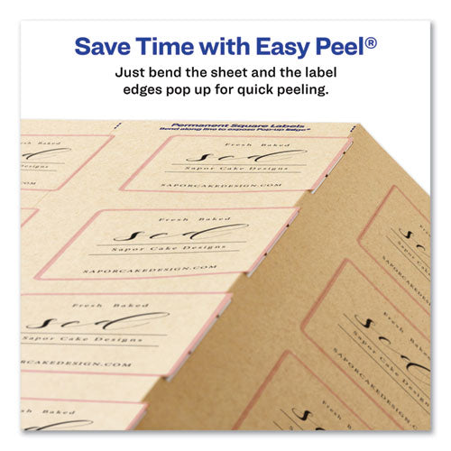 Image of Avery® Square Print-To-The-Edge Labels, Inkjet/laser Printers, 2 X 2, Kraft Brown, 12/sheet, 25 Sheets/pack