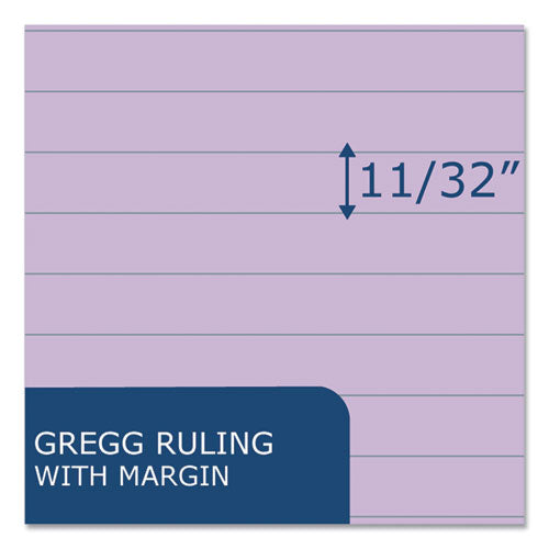 Image of Roaring Spring® Enviroshades Steno Notepad, Gregg Rule, White Cover, 80 Orchid 6 X 9 Sheets, 4/pack