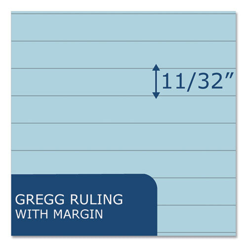 Image of Roaring Spring® Enviroshades Steno Notepad, Gregg Rule, White Cover, 80 Blue 6 X 9 Sheets, 4/pack
