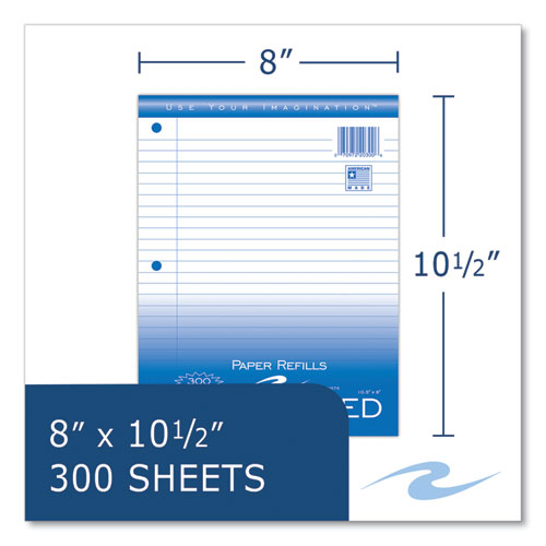 Image of Roaring Spring® Notebook Filler Paper, 3-Hole, 8 X 10.5, Wide/legal Rule, 300/pack