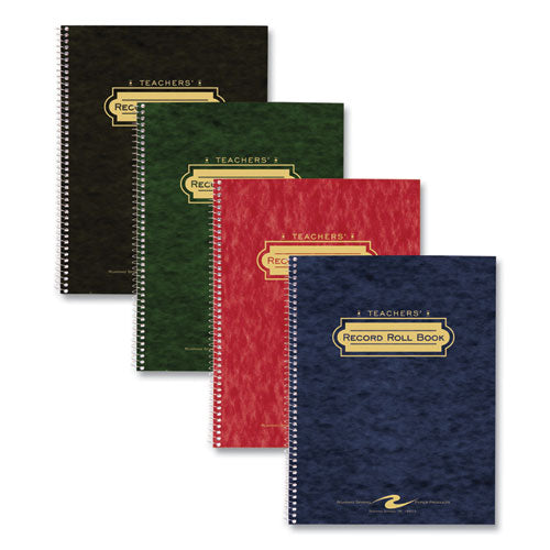 Image of Roaring Spring® Teacher's Record Roll Book, Five To Six Week Term: Two-Page Spread (50 Students), 11 X 8.5, Green/gold Cover
