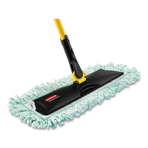 Image of Rubbermaid® Commercial HYGEN Hygen Microfiber Fringed Dust Mop Pad, 24w X 9d, Green