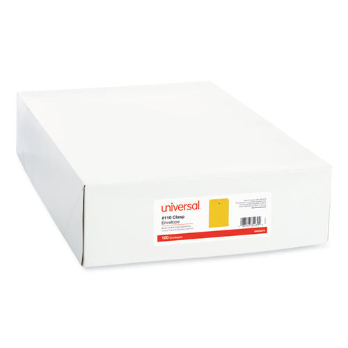 Image of Universal® Kraft Clasp Envelope, #110, Square Flap, Clasp/gummed Closure, 12 X 15.5, Brown Kraft, 100/box