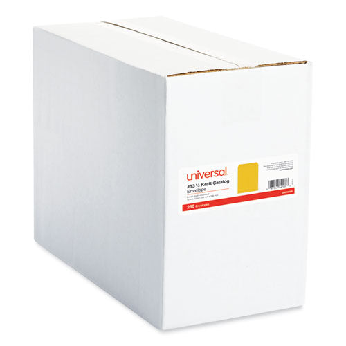 Image of Universal® Catalog Envelope, #13 1/2, Square Flap, Gummed Closure, 10 X 13, Brown Kraft, 250/box